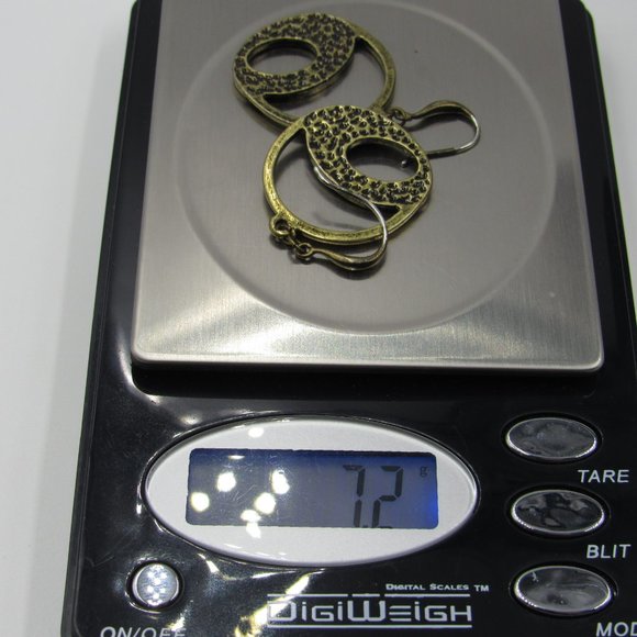 Odd Crater Style Dangle Earrings Vintage Costume - Picture 5 of 5